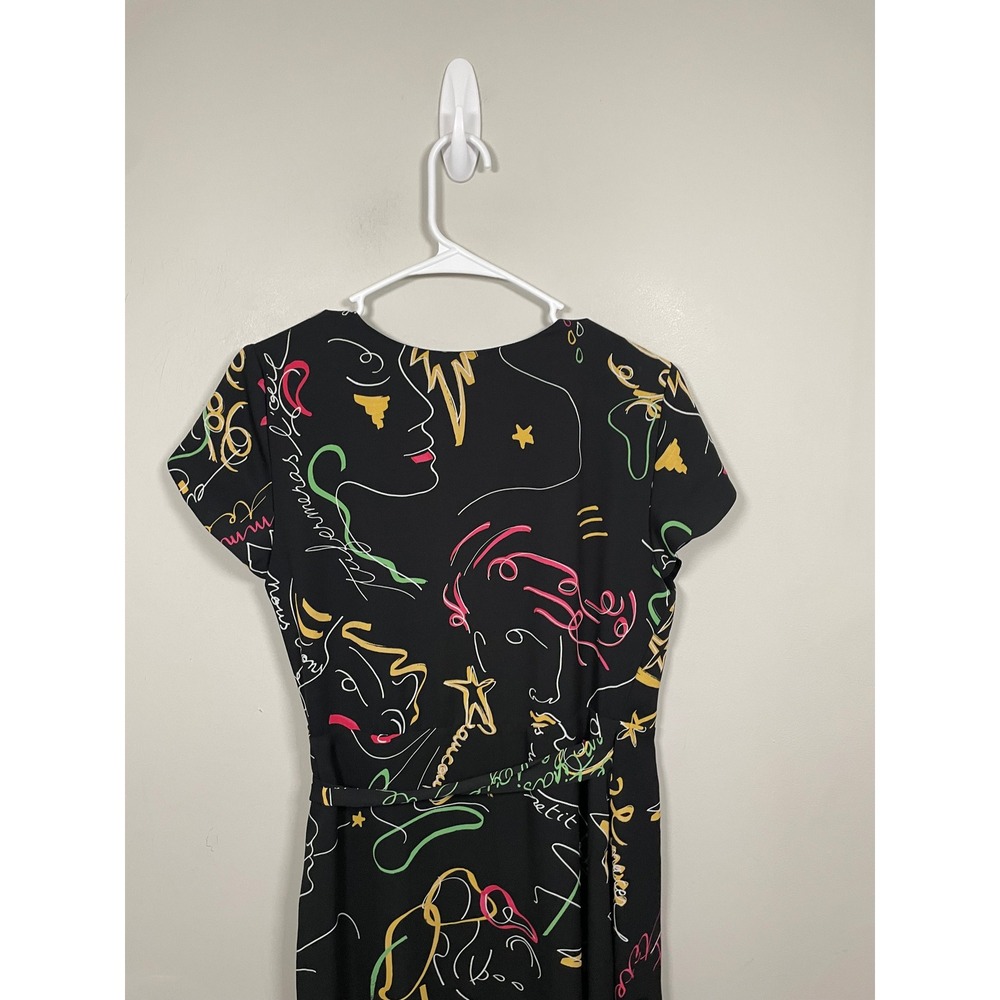 Aritzia Babaton Wallace Split Wrap Midi Dress in Doodle Print Size Small - Picture 7 of 12